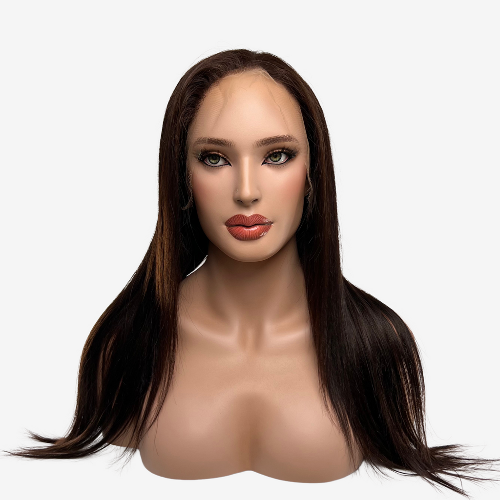 Dark brown human hair lace wig
