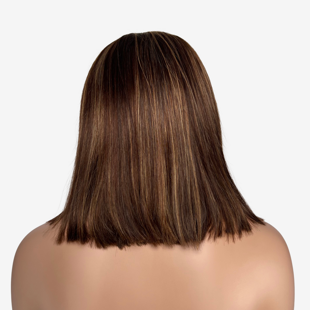 Highlighted human hair lace wig