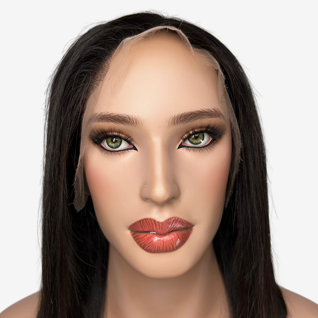 Black human hair lace wig