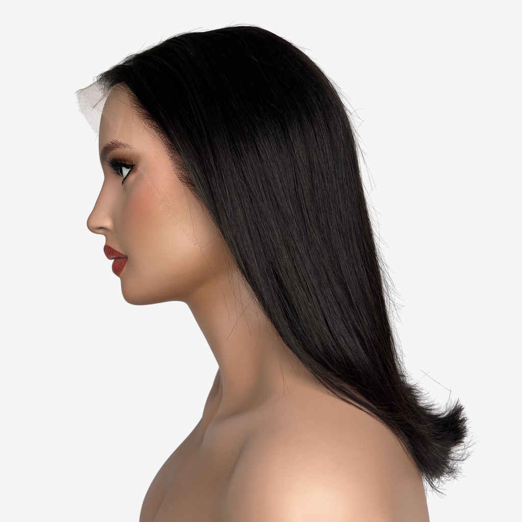 Black human hair lace wig