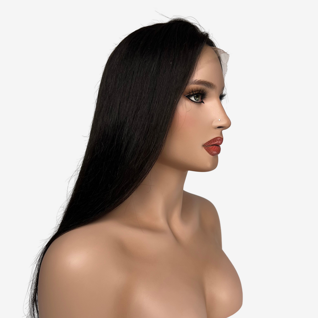 Black human hair lace wig