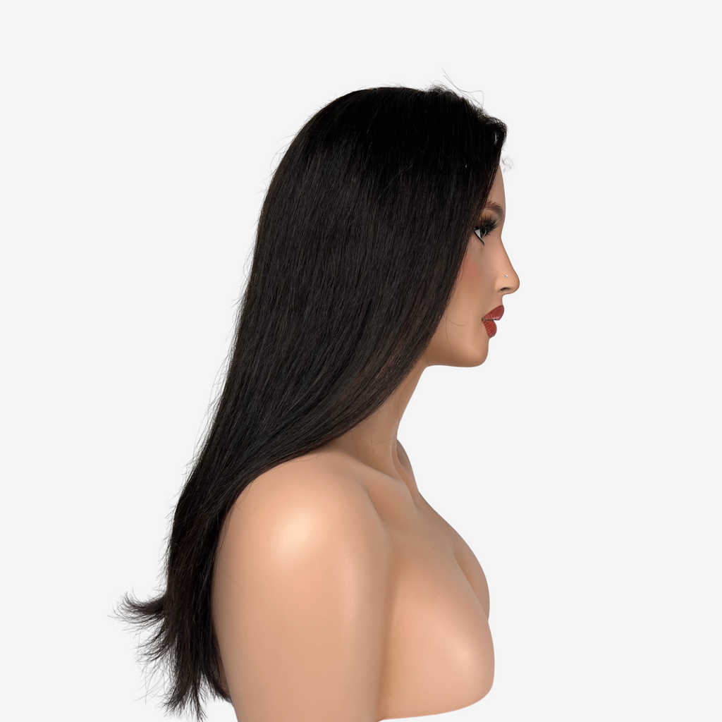 Picture of black human hair lace wig