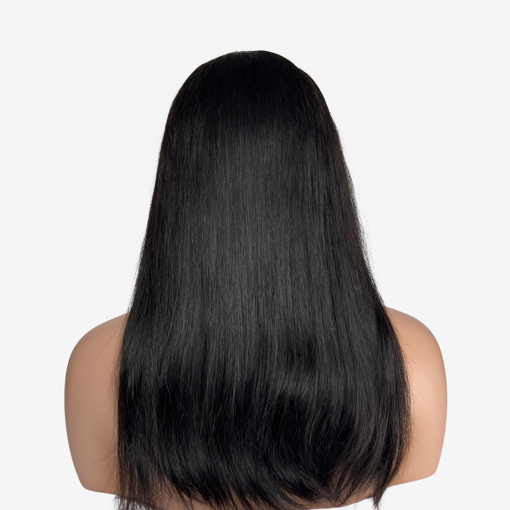Black human hair lace wig