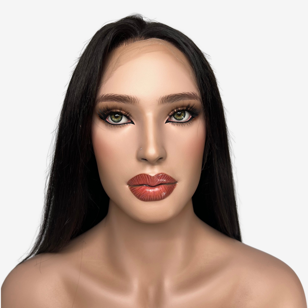 Picture of black human hair lace wig